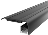 Profilé d'aluminium noir NTALB-24R pour escalier - 2 mètres